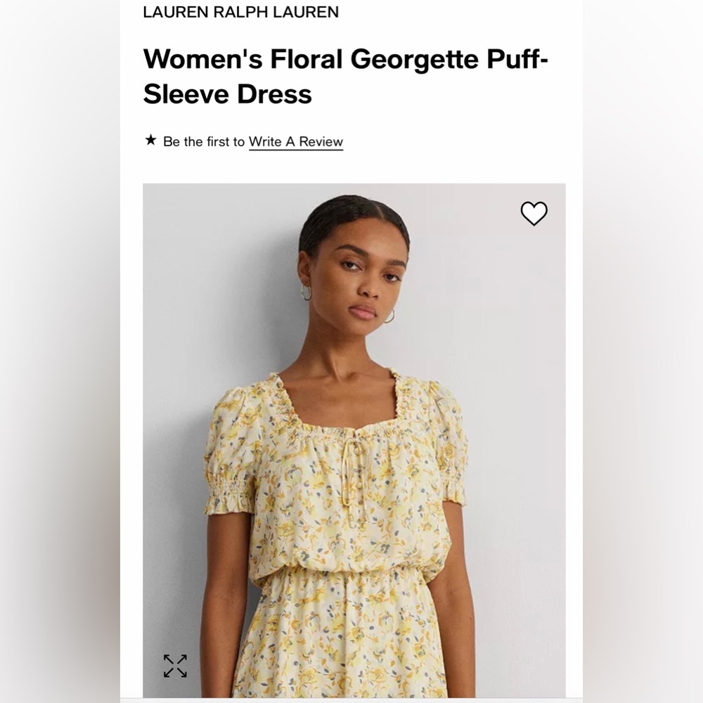 LAUREN RALPH LAUREN Women's Floral Georgette Puff-Sleeve Dress